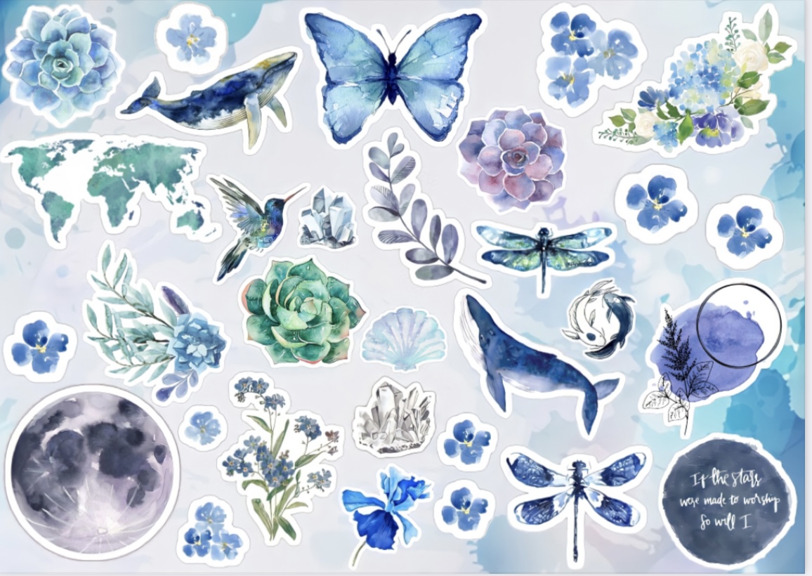 پک blue watercolor کد ۱۱۹۶