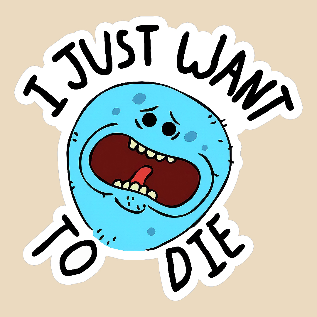 استیکر i just want to die کد 1674