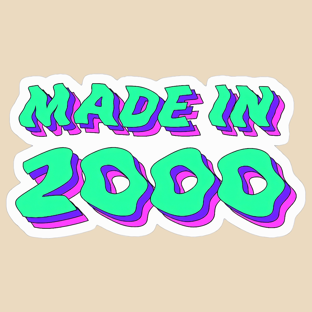 استیکر made in 2000 کد 1801