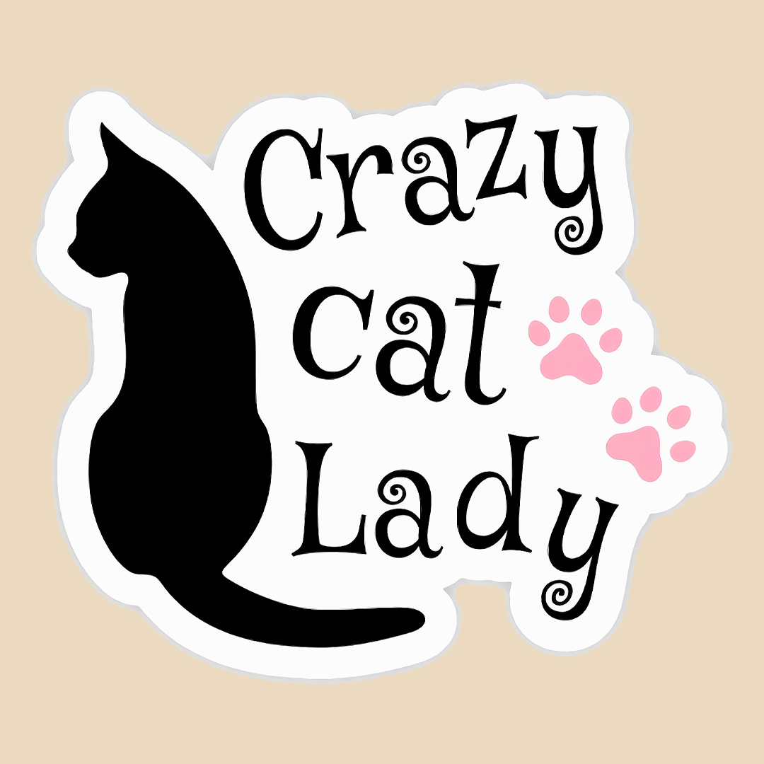 استیکر crazy cat lady کد 1802
